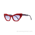Frauen UV400 Acetat polarisierte Katzenauge Sonnenbrille